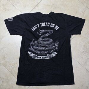 Don't Tread On Me Shirt Men Black Large Rattlesnake Patriot Alliance